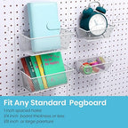 Sieral 4 Pcs Pegboard Baskets Metal Wire Shelf Baskets Peg Board Organizer Accessories Wall Mount Organizer Attachments for G