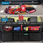 Car Trunk Organizer, Upgraded Version Expand Space Hanging Trunk Organizer with Adjustable Straps, Collapsible Waterproof Suv T