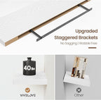 Vivelove White Floating Shelves 32 Inches Long, Wall Display Shelves with Invisible Brackets, for Bathroom Living Room Kitche
