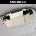 Sunglass Holder for Car Visor, Car Sunglasses Holder Leather, Eyeglasses Holder Glasses Storage Case Visor Accessories