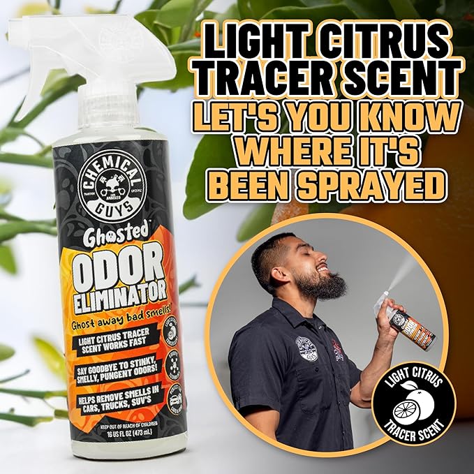 Chemical Guys SPI2321603 Ghosted Complete Interior Vehicle Odor Eliminator, Great for Cars, Trucks, SUVs, RVs, Home, Office &