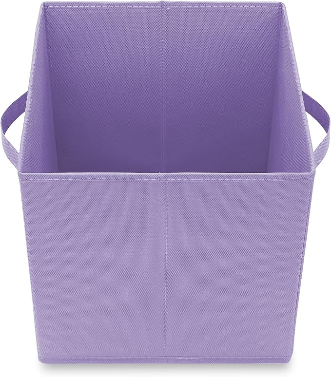 Casafield Set of 6 Collapsible Fabric Cube Storage Bins, Lavender - 11" Foldable Cloth Baskets for Shelves, Cubby Organizers 