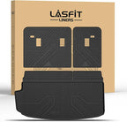 LASFIT Trunk Mat with Backrest Mat for Chevrolet Chevy Traverse 2018-2023/Traverse Limited 2024, All Weather TPE Custom Fit Cargo Mat Trunk Liner with Backrest Mat, Black