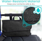 Vive Wheelchair Carry Bag - Arm Rest Pouch for Rollator, Walkers, Power Wheel Chairs and Knee Scooters - Side Storage Organiz