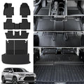 Floor Mats Cargo Mat with Backrest Mat for 2024 2025 2026 Toyota Grand Highlander 7 Seat Car Mat Accessories, All Weather TPE Cargo Liner Trunk Mat (Grand Highlander-Full Set)