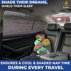 EcoNour Window Shades for Side Windows (Pack of 2) | Sun Shade for Car Heat and UV Protection | Adjustable Elastic Fabric Baby Car Shade | Rear Side Window Sun Shade Accessories (Large 40"x25")