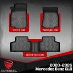 Floor Mats Compatible with 2020-2024 2025 2026 GLB, All Weather TPE Floor Liners, Custom Fit Car mats, 1st & 2nd Row, Black