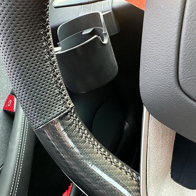 MEWANT DIY Stitching Steering Wheel Cover Wrap for Tesla Model 3 Highland 2023-2025/Model Y 2025 Highland for Tesla Model 3/Model Y Accessories(3D Style)