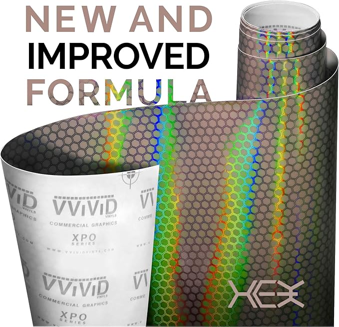 VViViD+ Bio HEX+ Air-Tint Headlight Vinyl Roll (17.9" x 60", Smoke Large Pattern)