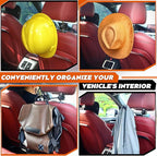 Feekoon 2 Pcs Hard Hat Holder for Truck, Hard Hat Accessories for Truck SUV Car Seat to Keep Cap Shape, Car Seat Back Organizers for Clothes Cowboy Caps Patent Pending (Black)