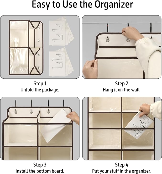 Giraffe Creation Over Door Hanging Organizer with 10 Large Capacity Pockets, Ideal Storage for Closet, Bathroom, Nursery, Bed