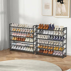 Large Shoe Rack 12 Tier Shoe Organizer, Heavy Duty Metal 6-Tier Stackable Shoe Storage Vertical Shoe Rack for Closet Front Do