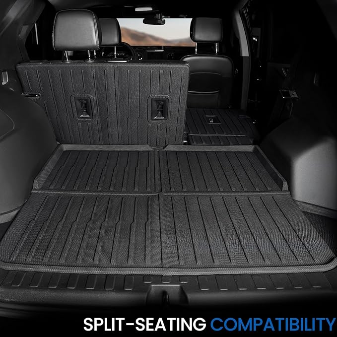 Floor Mats & Cargo Mat & Backrest Mat for 2018-2024 Chevy Equinox/GMC Terrain, All Weather TPE Car Floor Liners Trunk Mat Accessories for Chevrolet Equinox