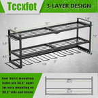 Power Tool Organizer - 3 Layer 8 Drill Holder Wall Mount, Storage Rack for Garage Organization, Large Tool Shelf, Gifts for H