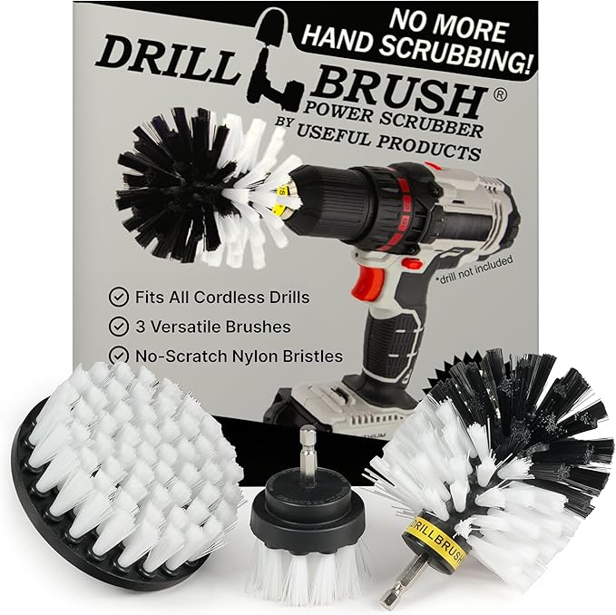 Drillbrush Car Detailing Kit | Drill Brush Set – Soft Bristle Power Scrubber Attachments for Cleaning Car Interior, Upholster