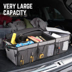 DNA Motoring Trunk Organizer for Car, 90L Large Capacity Foldable Trunk Organizer, Multi Compartment Car Trunk Organizer
