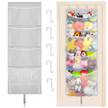 Woodoulogy Hanging Stuffed Animal Storage, Over Door Large Plush Toy Organizer with Metal Hook, Baby Accessory Holder Idea fo