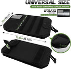 Car Sun Visor Organizer, Semi-Rigid Molle Panel Tactical Car Accessories with Zipper Storage Pouch, Sunglass Holder for Car Visor Organizer, Universal Fit for Trucks, SUVs, Jeeps & Police Gear, Black