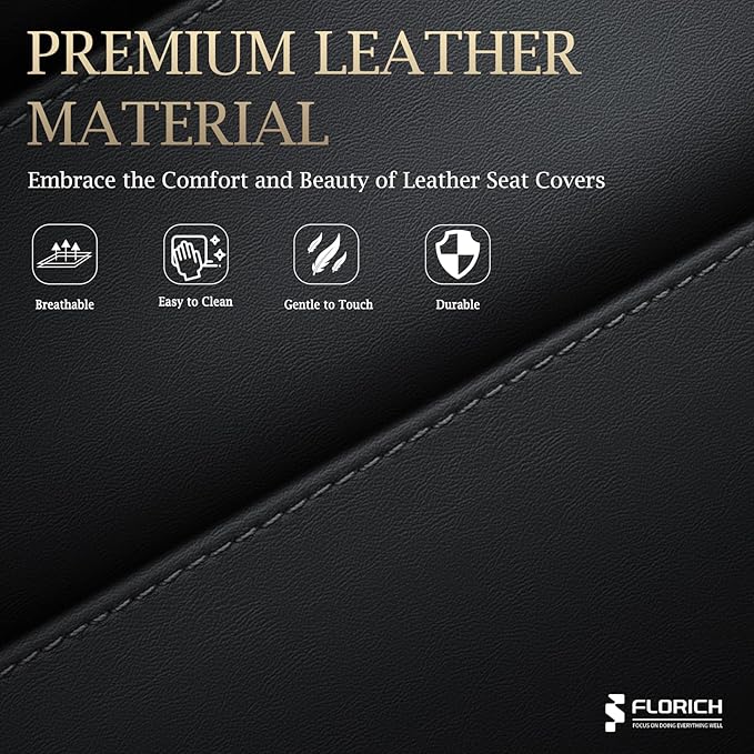 FLORICH Rear Automotive Seat Covers Leather Car Seat Covers Waterproof Back Seat Cover Universal Seat Cushion Protector for M