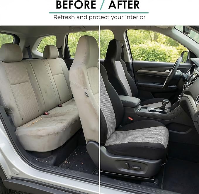 FH Group Automotive Full Car Seat Covers for SUV, Trucks, Sedan and More - Universal Fit Front High Back & Rear Solid Bench D