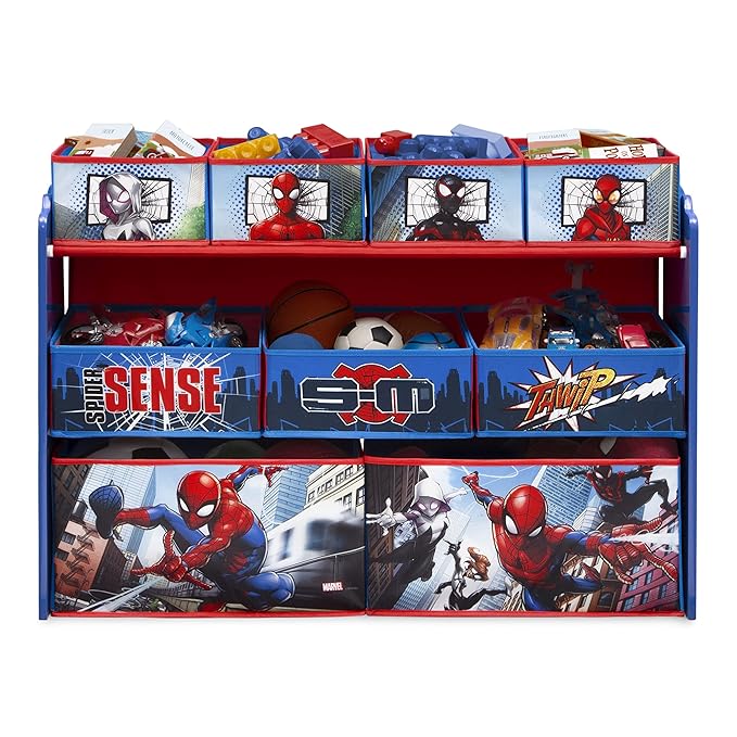 Marvel Spider-Man Deluxe 9 Bin Design and Store Toy Organizer by Delta Children, Greenguard Gold Certified