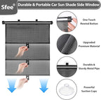 Sfee Car Window Shades for Baby-2 Pack Retractable Side Window Car Sun Shade Blocks UV Rays & Heat for Sun Protection Roller Sunshade Visor Window Shade for Kids,Passengers,Pets (20''x22'')