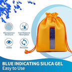 5 Sets 1000g Rechargeable Silica Gel Beads with 1 Cloth Bag, Indicating Blue Desiccants Beads [3-5mm] Moisture Absorber Desic
