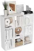 Cube Storage Organizer,Wood Organizer with Open Back,3 Tier Bookcase,Open Bookshelf for Home Office Living Room (White, 9-Cub