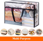 Lifewit 3 Pack Clear Clothes Storage Bags, 75L Plastic Blanket Storage Bag, Vinyl Foldable Moving Bags with Zipper, Closet Or