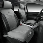 CAR PASS Car Seat Protector, 2 Pack Sideless Nappa Leather Seat Covers for Cars, All Season Waterproof Breathable Front Seats