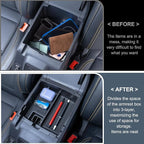 TOPINSTALL 2-Layer Trays Compatible with 2025 2026 Ford Bronco 4 Doors Automatic Transmission ONLY, Full Size Bronco Center Console Organizer (Not for Manual Transmission & 2 Doors & Bronco Sport)