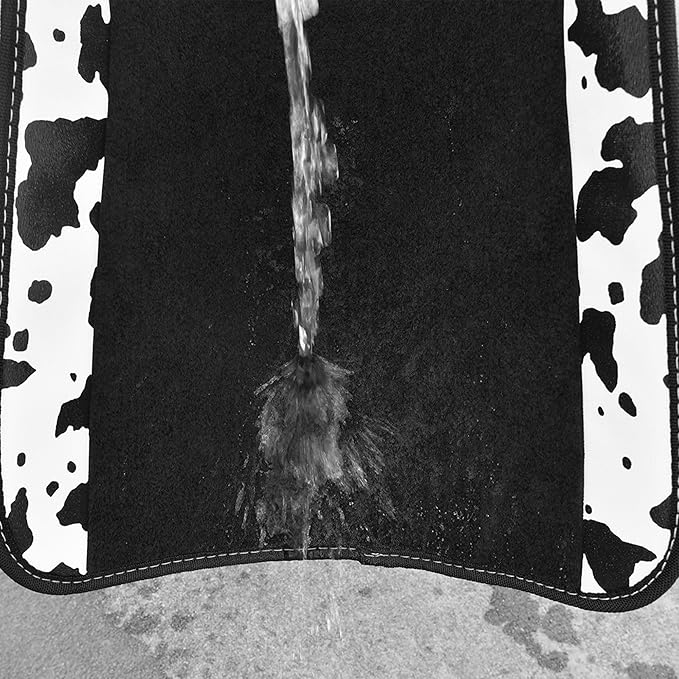 CAR PASS Waterproof Universal 3Pcs Car Floor Mats, Cow Print Car Mats Fit for SUV,Vans,sedans, Trucks,Set of Vehicles Car Car