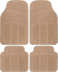 Heavy Duty 4pc Front & Rear Rubber Floor Mats for Car SUV Van & Truck-All Weather Protection Universal Fit