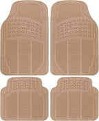 Heavy Duty 4pc Front & Rear Rubber Floor Mats for Car SUV Van & Truck-All Weather Protection Universal Fit