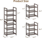 6 Tier Shoe Rack, Stackable Shoe Storage with Mesh Shelves, Holds 12-15 Pairs, Metal Shoe Organizer for Entryway Closet Garag