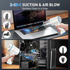 KMM Handheld Car Vacuum Cleaner, 9000PA Vacuum Cleaner & Air Duster, 120W High Power Vacuum Portable Cordless, Hand Held Vacu