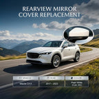Left Driver Side Mirror Cover Cap Compatible with Mazda CX-5 2017-2023 | Snowflake White Pearl Mica (Code: 25D) - Pearl White | Direct Replacement Door Wing Mirror Housing