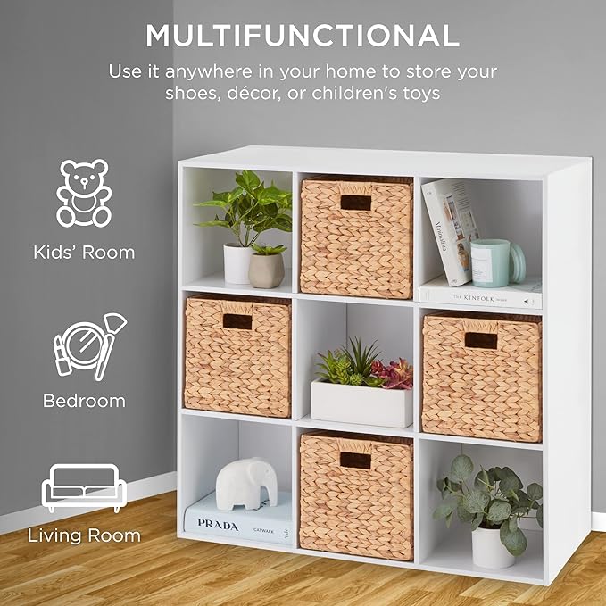 Best Choice Products 9-Cube Storage Organizer, 11in Shelf Opening, Bookcase, Display Shelf, Customizable w/ 3 Removable Back 