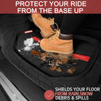 CAR PASS Tire Tread DeepDish Rubber Floor Mats for car Heavy Duty car mats All Weather, Universal XL~M Trim to Fit for Truck SUV Vehicle Automotive, Waterproof car mats 3 Piece (red Black)