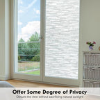 Volcanics Window Privacy Film with Installation Tools, Frosted Glass Window Film, Removable Window Clings for Home Office, Static Cling Opaque Stickers, UV Blocking 17.5 x 78.7 Inches