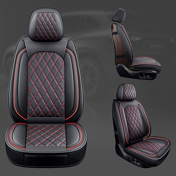 MIROZO Front Seat Covers,2PCS Car Seat Covers Red Waterproof Seat Protector Automotive Vehicle Cushion Cover Universal Fit fo
