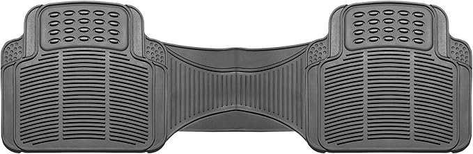 FH Group Car Floor Mats - Heavy-Duty Rubber Floor Mats for Cars, Universal Fit Rear Set, Trimmable Automotive Floor Mats, ClimaProof Floor Mats For Most Sedan, SUV, Truck Floor Mats Gray