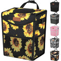 Car Trash Can with Lid, Cute Leakproof Car Trash Garbage Bag Hanging Vehicle Trash Bin Small Portable Automotive Garbage Cans Organizer for Back/Front Seat(Trapezoid,Black Sunflower