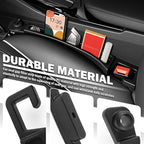 2PCS Car Seat Gap Filler Organizer with Car Glasses Holder,Multi-Function Cars Gap Seat Filler with Hooks,Storage Slots,Universal in Between Cars Seats Catcher for Gaps Filling