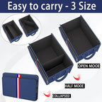 Homeve Trunk Organizer for Car, Waterproof Collapsible 3 Compartments Car Organizer, Foldable Storage for Car Accessories, Too