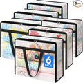 TasticTotes 6 Pack Clear Storage Bags for Comforter, Clothes & Bedding, Plastic Blanket Storage with Zipper and Handle, Movin