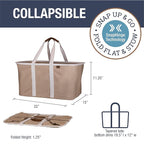 CleverMade Collapsible Laundry Tote 2-Pack (50L) – Foldable Carry-All Storage Bin for Laundry, Car Trunk, RV, Dorm & Home Org