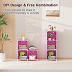 UNKU Cube Storage Organizer, 3 Cube Closet Organizer Storage Shelves, DIY Stackable Bookcase, Clothes Organizer Shelf for Clo