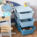 Qaba 3 Tier Kids Storage Unit, Toy Organizers and Storage with 3 Drawer Chest for Kids Bedroom Nursery Kindergarten Living Ro