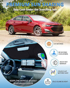 Sun Shade for Malibu Windshield Sunshade Custom fit for Chevrolet Chevy Malibu Accessories 2016-2024 2025 Foldable Front Window Cover Retractable Sun Visor Protector Keep Interior Cool